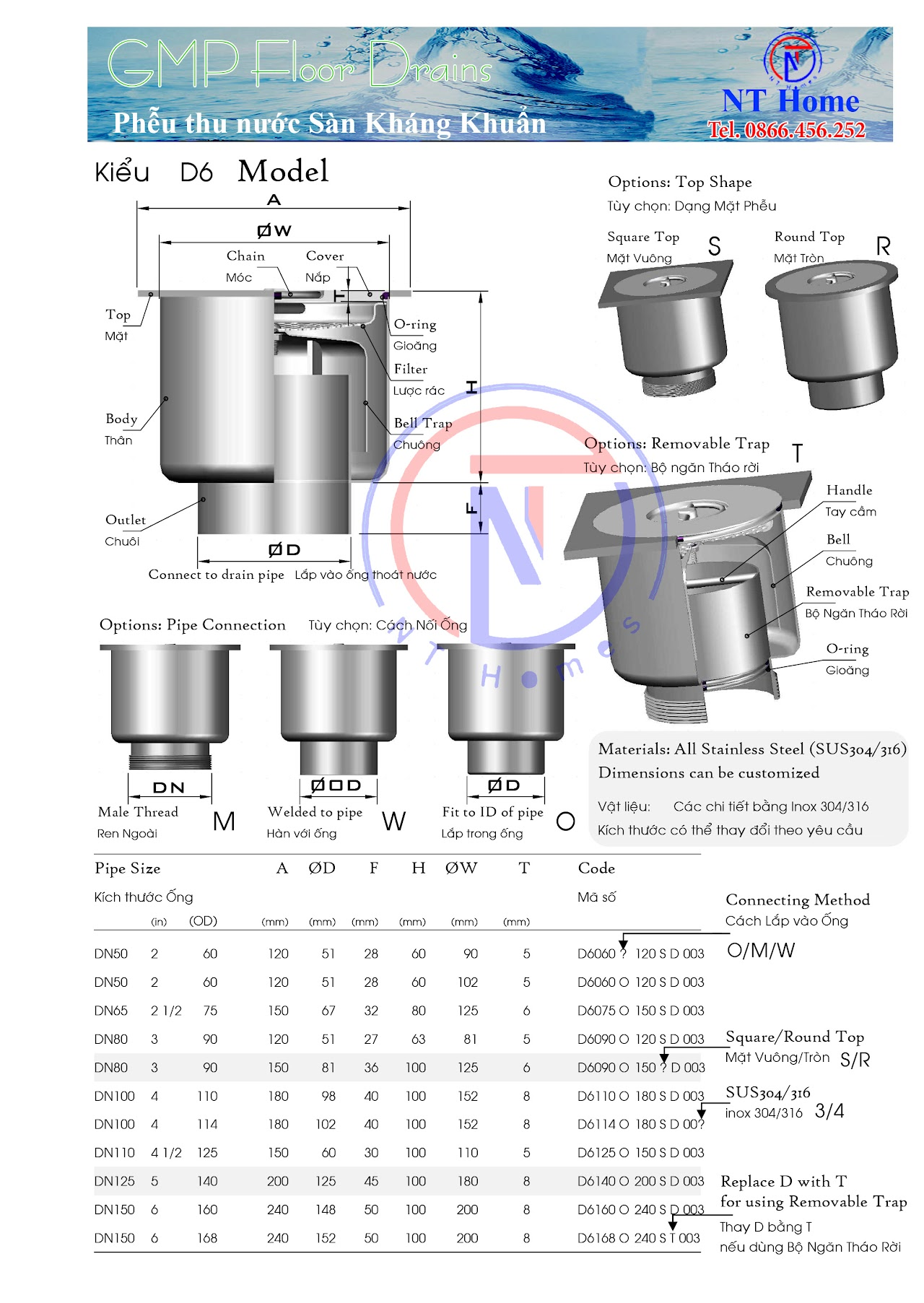 CATALOG D6 (Phễu ướt)