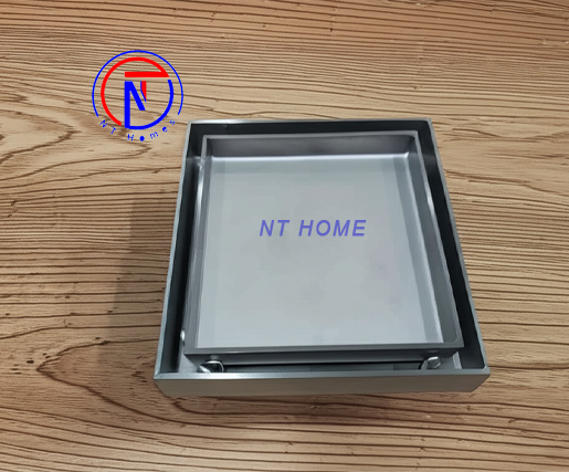 Phễu thu sàn mặt dán gạch 100x100 ống D60/D90 Kiểu D8