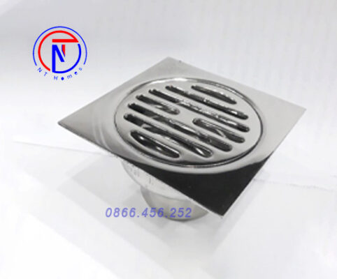 Phễu thu sàn D60, D90. Mặt 120x120. Inox 304. Ngăn mùi. Kiểu DS