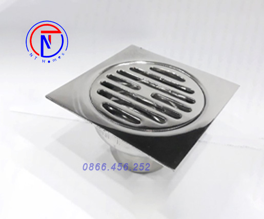 Phễu thu sàn D60, D90. Mặt 120x120. Inox 304. Ngăn mùi. Kiểu DS