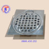 Phễu thu sàn Inox 304 nắp bản lề Kiểu D4. Ống D75
