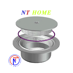 Thông tắc sàn Inox 304 Ống D49 Kiểu O2 Mặt tròn