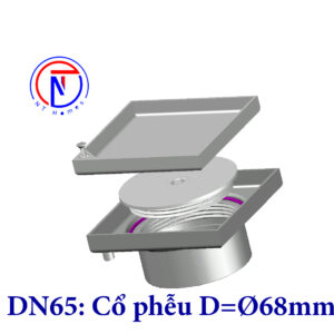 Thông tắc sàn lát gạch Inox 304 DN65 Kiểu O8