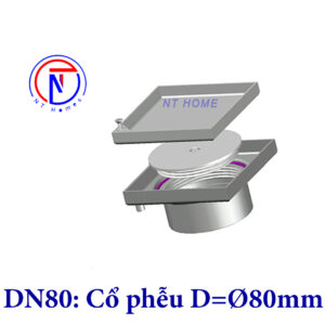 Thông tắc sàn lát gạch Inox 304 DN80 Kiểu O8