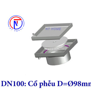Thông tắc sàn lát gạch Inox 304 DN100 Kiểu O8